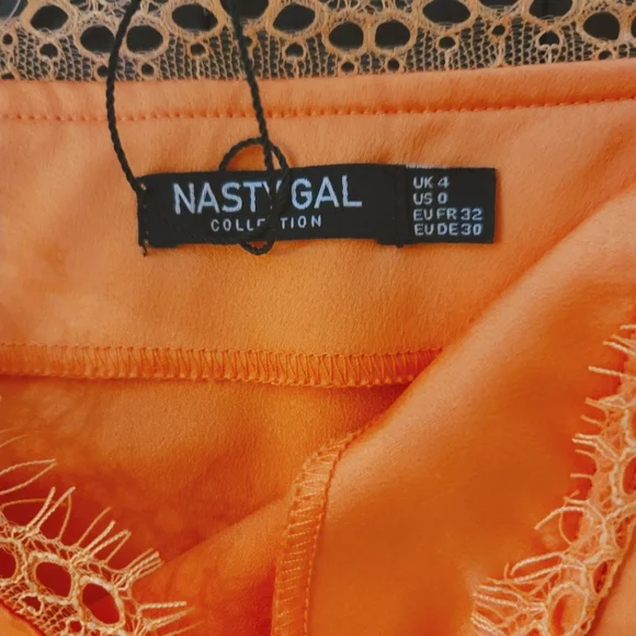 NASTY GAL MINI SKIRT TANGERINE - Picture 4 of 6